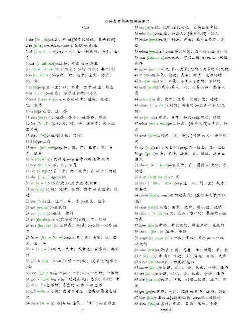 口语最常用高频英语单词