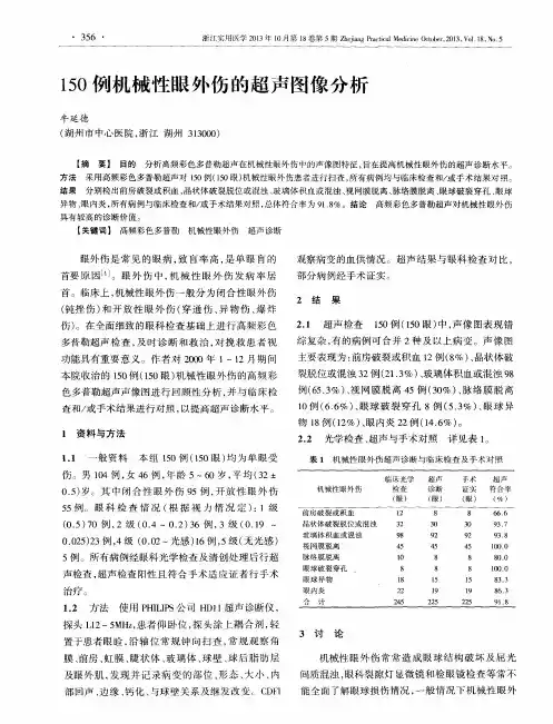 150例机械性眼外伤的超声图像分析