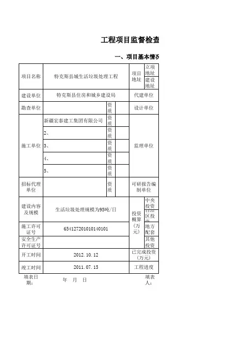 项目监督检查表(1-8) (1)