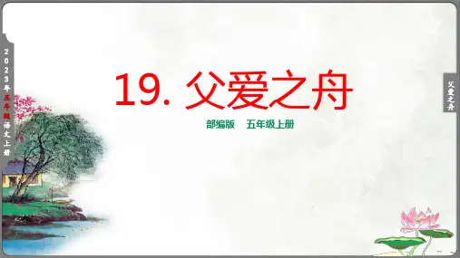 19 父爱之舟 生字视频完美版课件