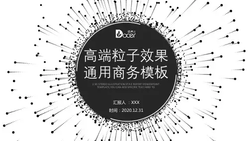 高端粒子效果黑白双色商务通用PPT模板