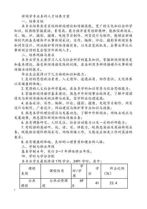 1-22013新闻学专业培养方案