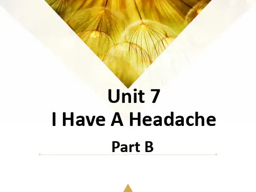 五年级下册英语课件-Unit 7 I Have a Headache Part B 2_陕旅版