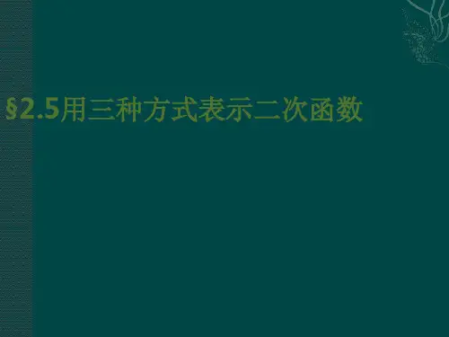 用三种方式表示二次函数 () 公开课获奖课件