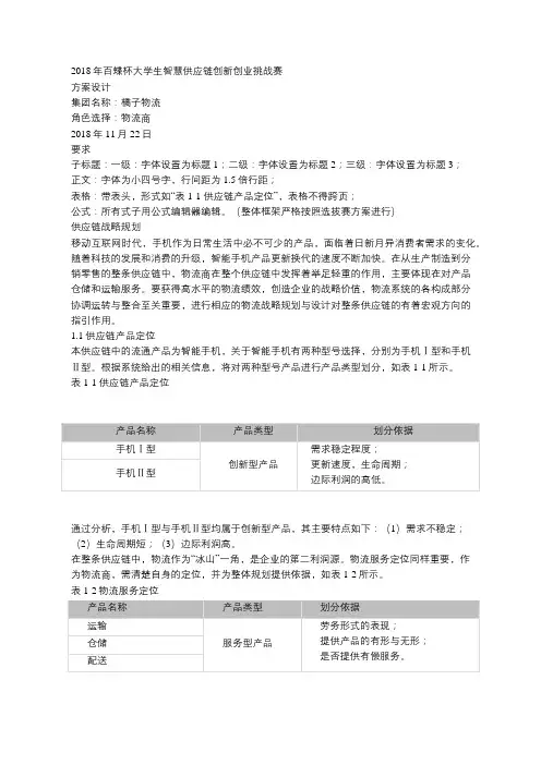 百蝶杯,物流商,设计方案