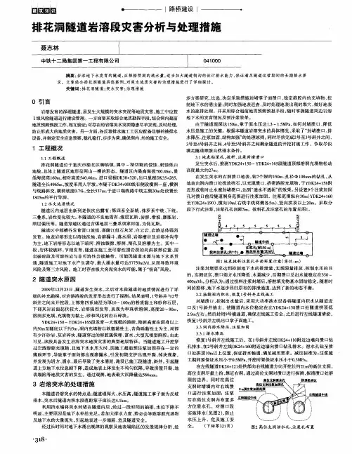 排花洞隧道岩溶段灾害分析与处理措施