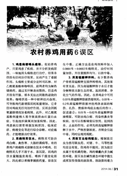 农村养鸡用药6误区