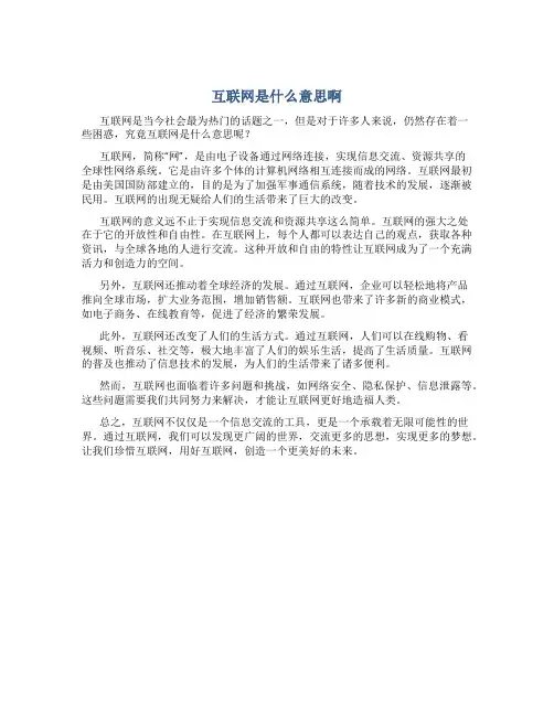互联网是什么意思啊