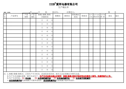 生产确认单