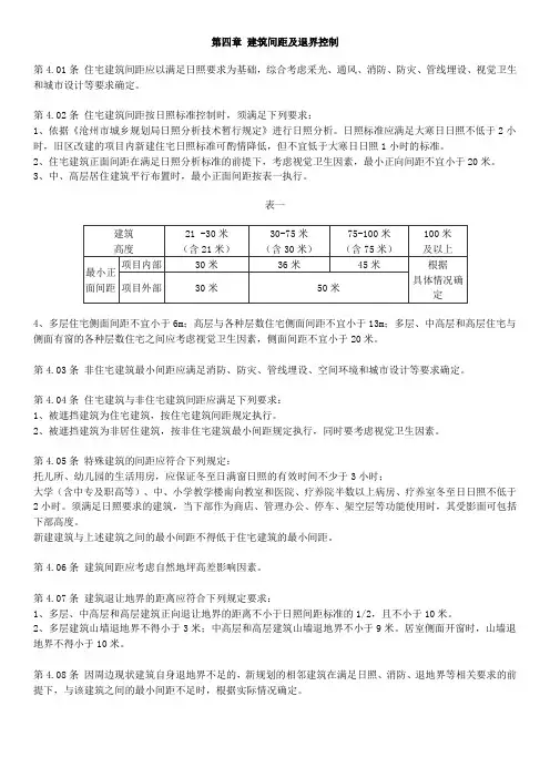 建筑间距及退界控制(沧州)