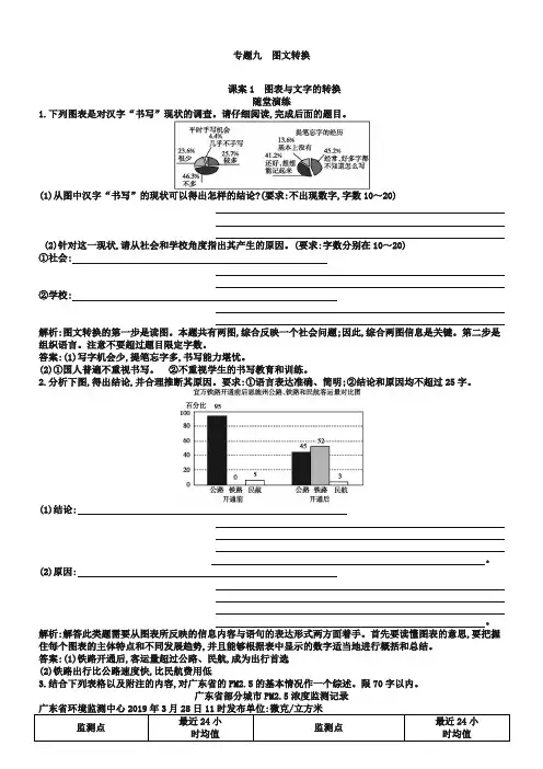 高考语文专项练习：图表与文字的转换(含答案) 2