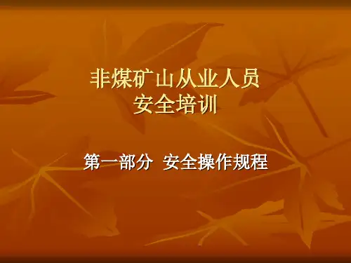 非煤矿山从业人员培训课件