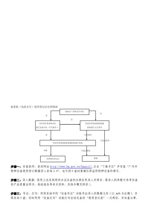 起重机（包括叉车）使用登记证办理指南