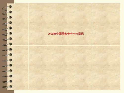 2019年中国患者安全十大目标