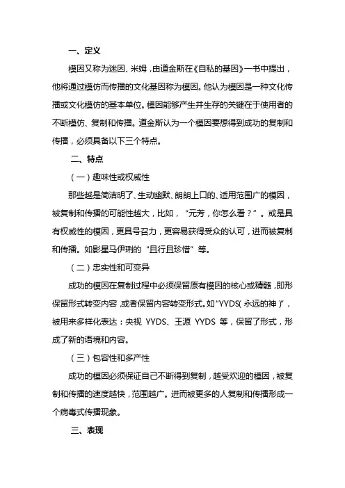 简述模因理论