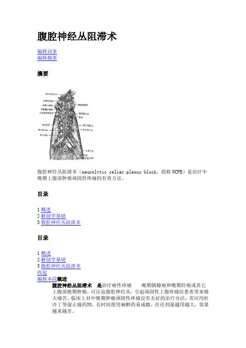 腹腔神经丛阻滞术