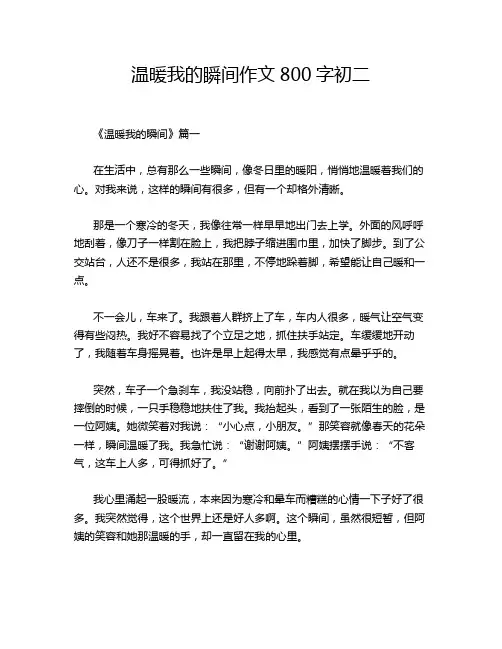 温暖我的瞬间作文800字初二