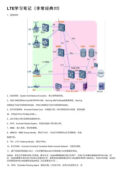 LTE学习笔记（非常经典!!!）