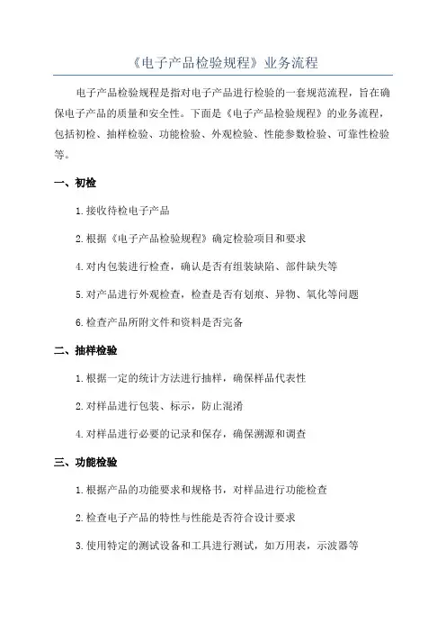 《电子产品检验规程》业务流程