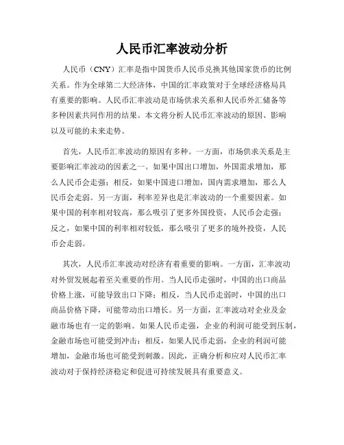 人民币汇率波动分析
