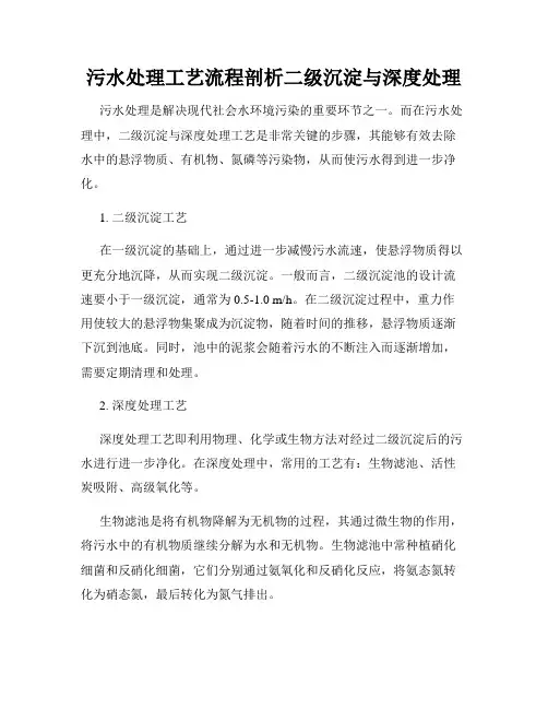 污水处理工艺流程剖析二级沉淀与深度处理