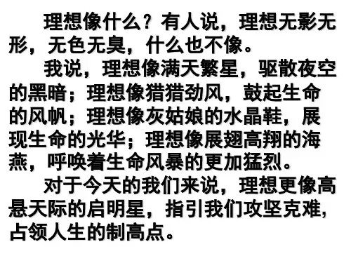 中学班主任主题班会精品课件：放飞梦想主题班会课件(共33张PPT)