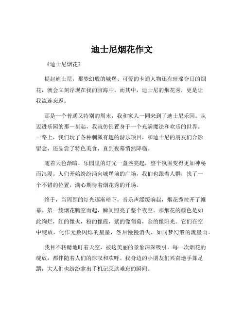 迪士尼烟花作文