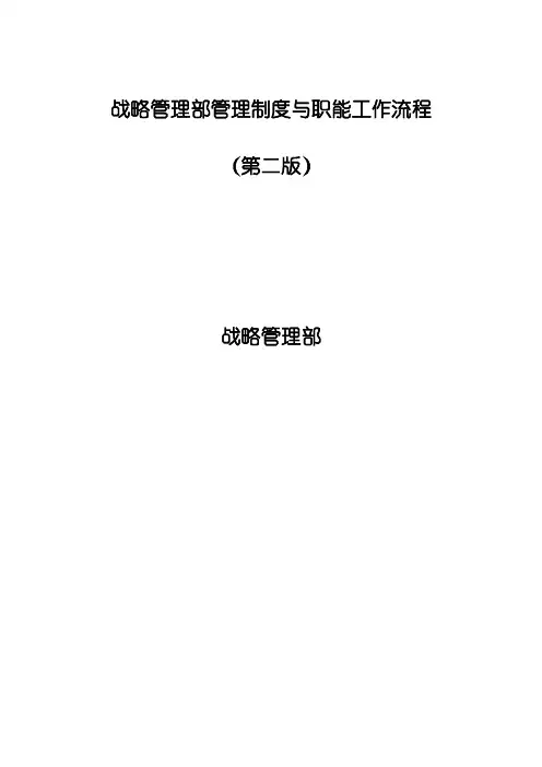 德隆战略管理流程和制度(DOC 79页)
