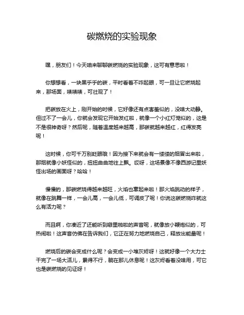碳燃烧的实验现象