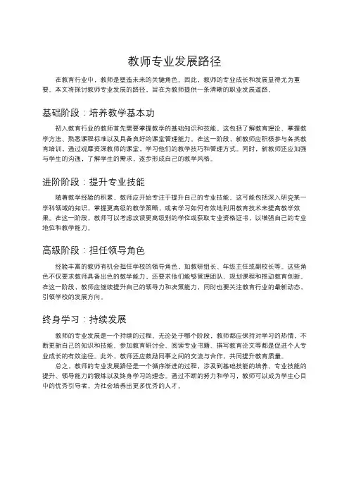 教师专业发展路径