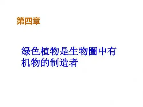 人教版七上第三单元第四章 绿色植物是生物圈中有机物的制造者 教学课件(共25张PPT)