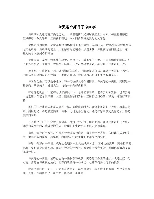 今天是个好日子700字