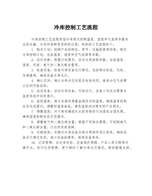 冷库控制工艺流程