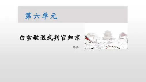 《白雪歌送武判官归京》PPT优秀课件