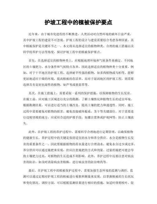 护坡工程中的植被保护要点