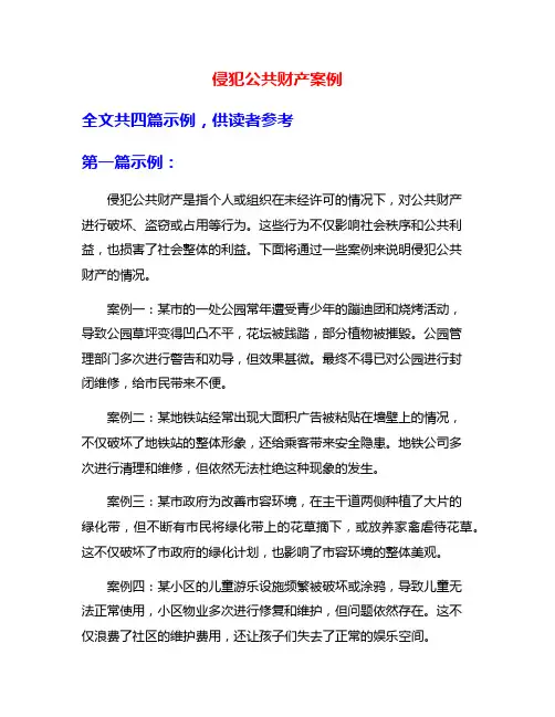 侵犯公共财产案例
