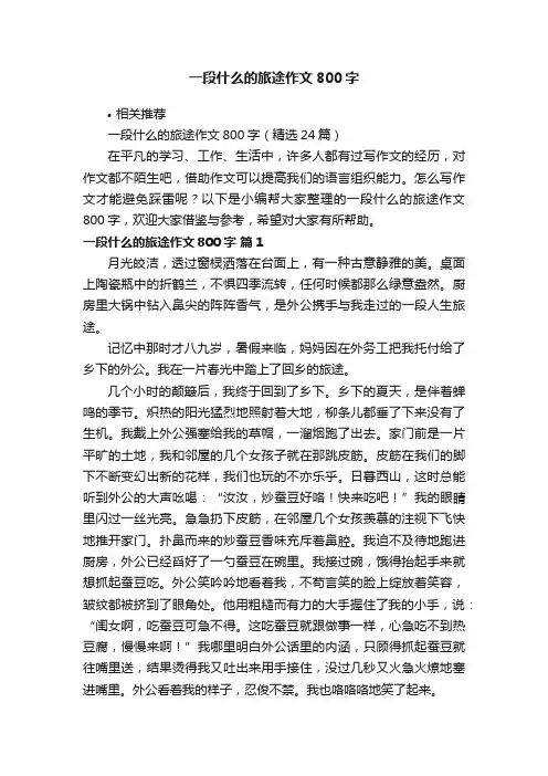 一段什么的旅途作文800字