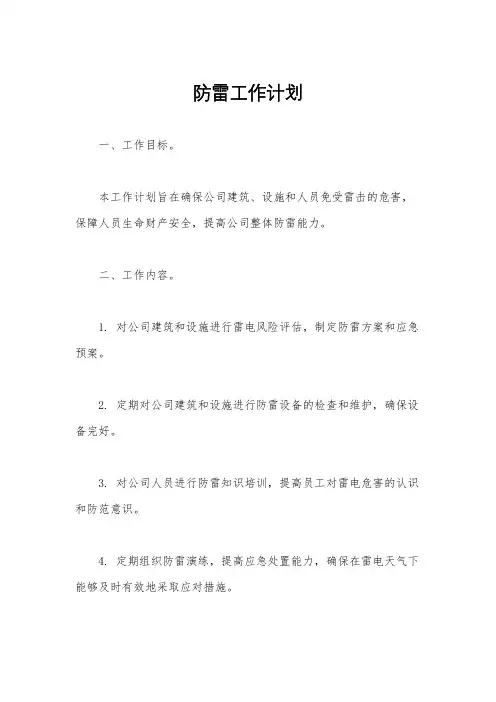 防雷工作计划