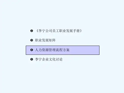 最新整理李宁体育用品人力资源规划手册4上.ppt