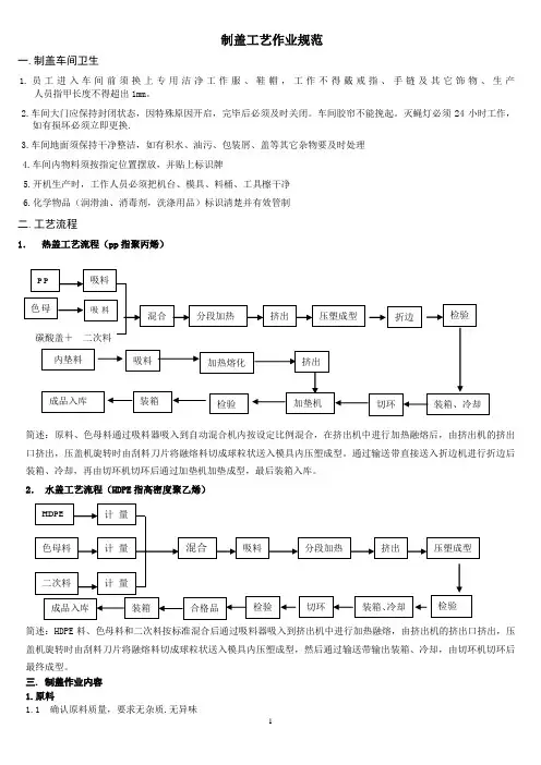 制盖工艺操作规范