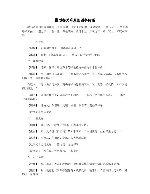 描写春天草原的四字词语