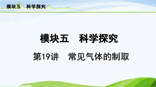 中考总复习化学2-第19讲 常见气体的制取