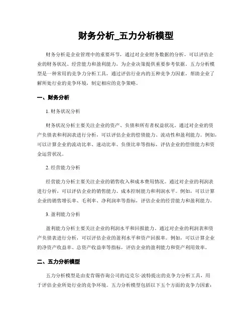 财务分析_五力分析模型