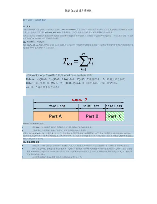 统计公差分析方法概述