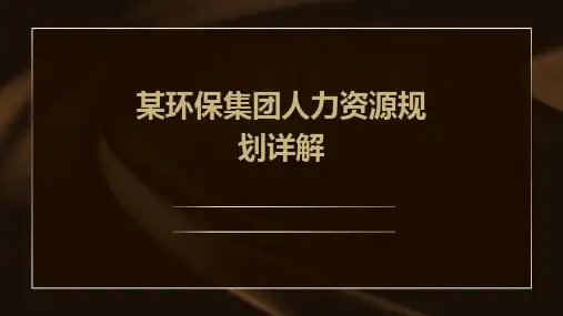 某环保集团人力资源规划详解
