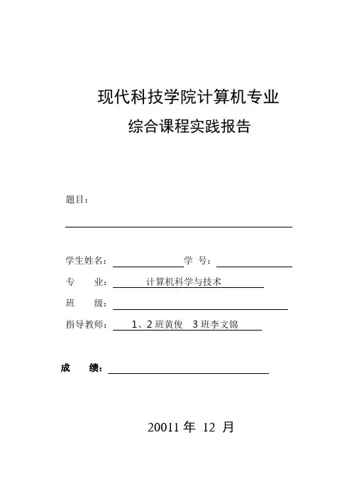 综合课程实践报告格式