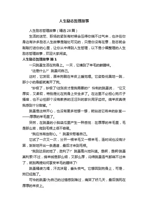 人生励志哲理故事（精选28篇）