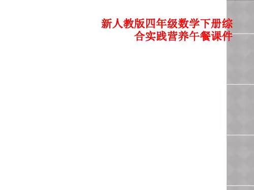 新人教版四年级数学下册综合实践营养午餐课件