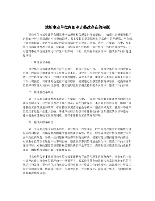 浅析事业单位内部审计整改存在的问题