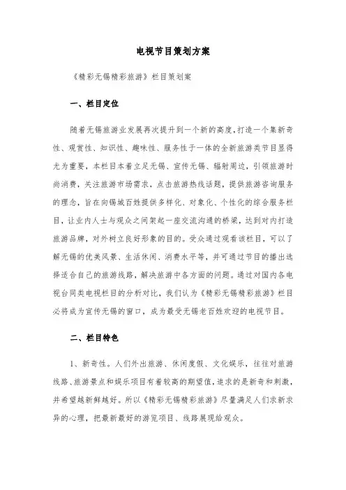电视节目策划方案(3篇)
